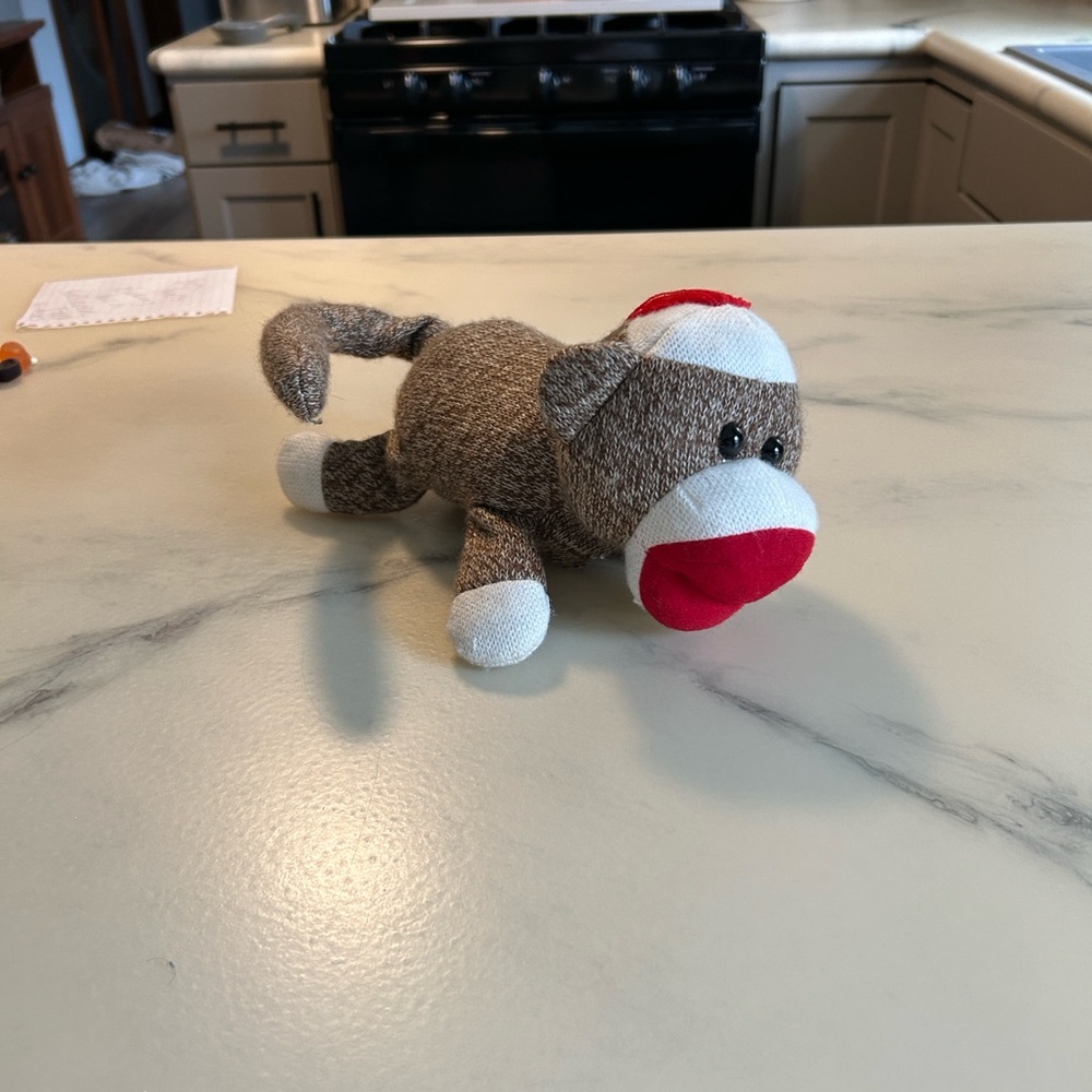 Brown and Red Sock Monkey Plush Toy